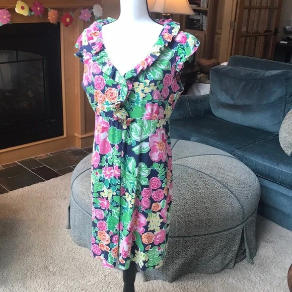 Lilly Pulitzer Garden Clare Floral ruffle neck dress - Picture 3 of 6